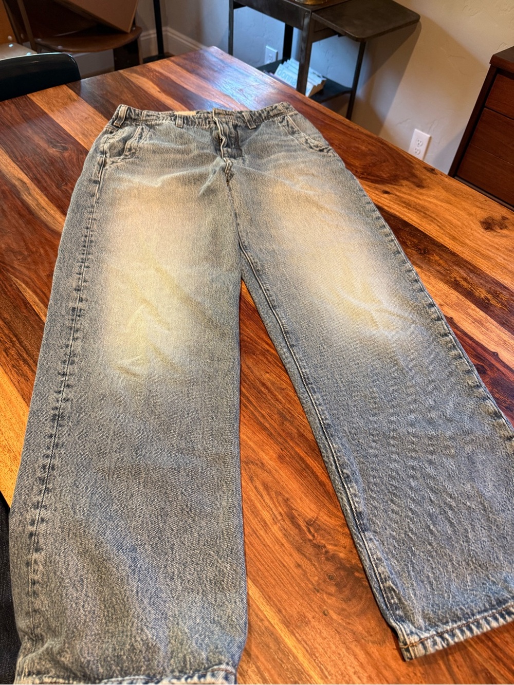 Womens Pilco Relaxed Fit Washed Blue Jeans